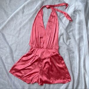 Vintage VS Gold Label Silk Halter Romper